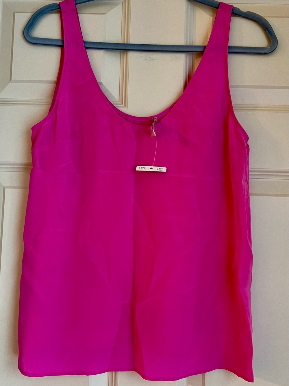 Lavendar Brown 100% Silk Bright Pink Sleeveless Women's Tank Top